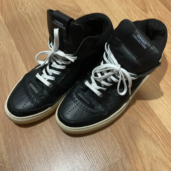 Versace Collection Leather High Tops - Picture 2 of 6